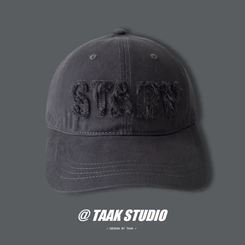Plum Color Street Faded Letter Peaked Cap for Women — feature 5