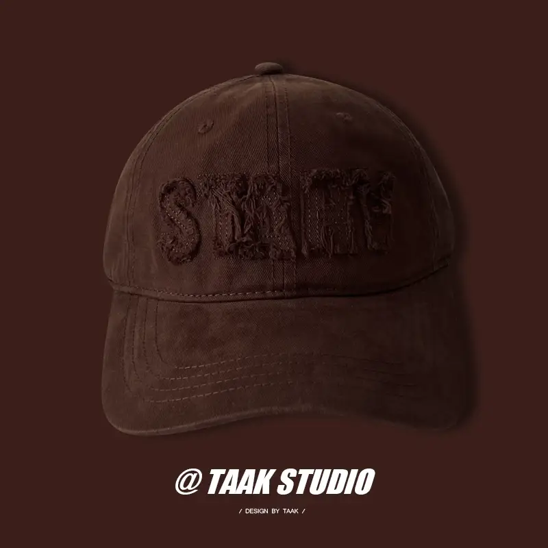 Plum Color Street Faded Letter Peaked Cap for Women — feature 8