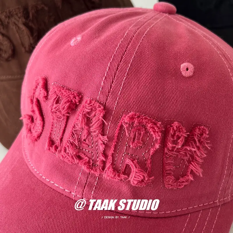 Plum Color Street Faded Letter Peaked Cap for Women — feature 9