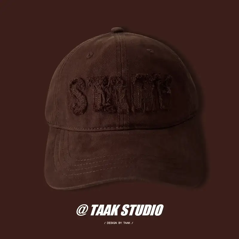 Plum Color Street Faded Letter Peaked Cap for Women - Image 2