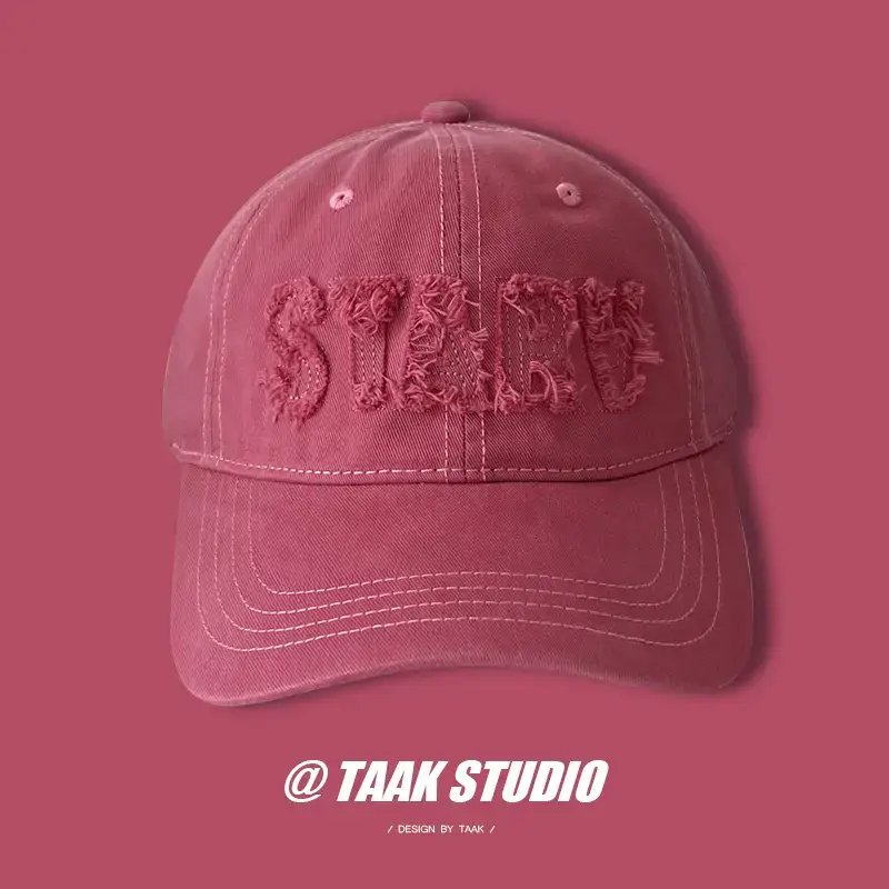 Plum Color Street Faded Letter Peaked Cap for Women - Image 4