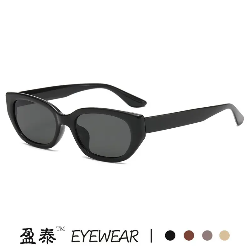 Women's Korean Retro Cat Eye Sunglasses Black - Image 10