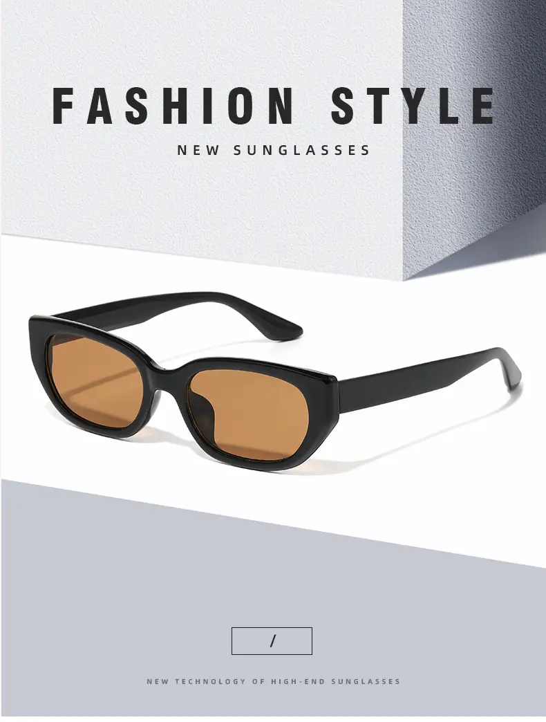 Women's Korean Retro Cat Eye Sunglasses Black — feature 11