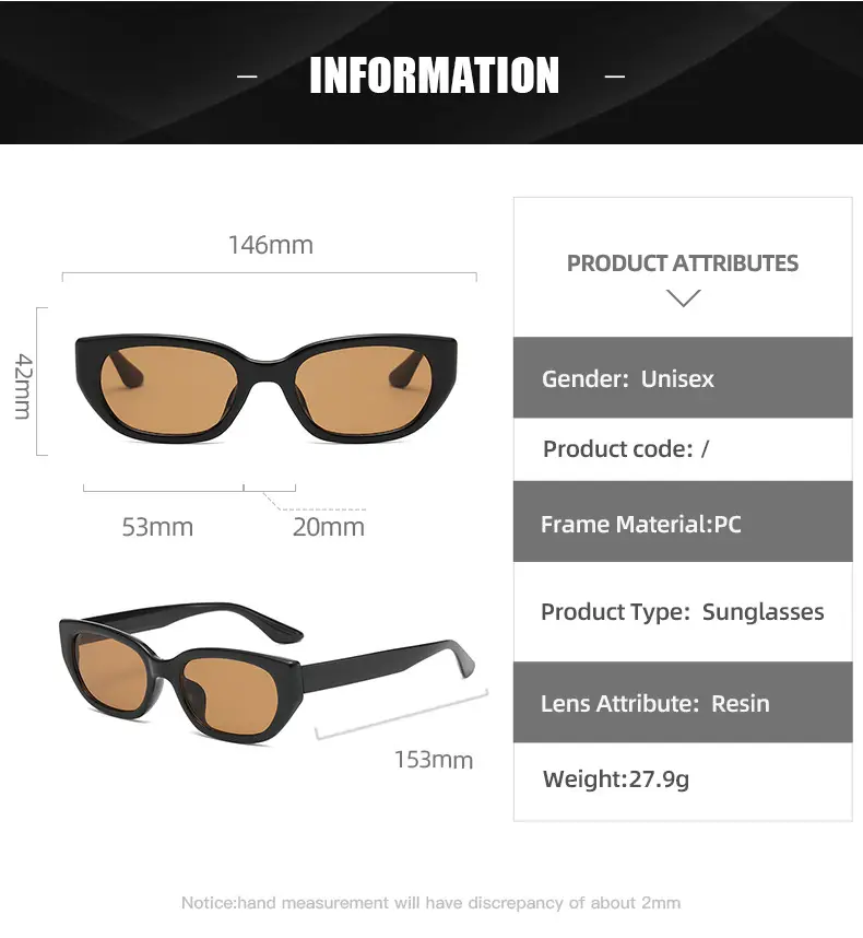 Women's Korean Retro Cat Eye Sunglasses Black — feature 12