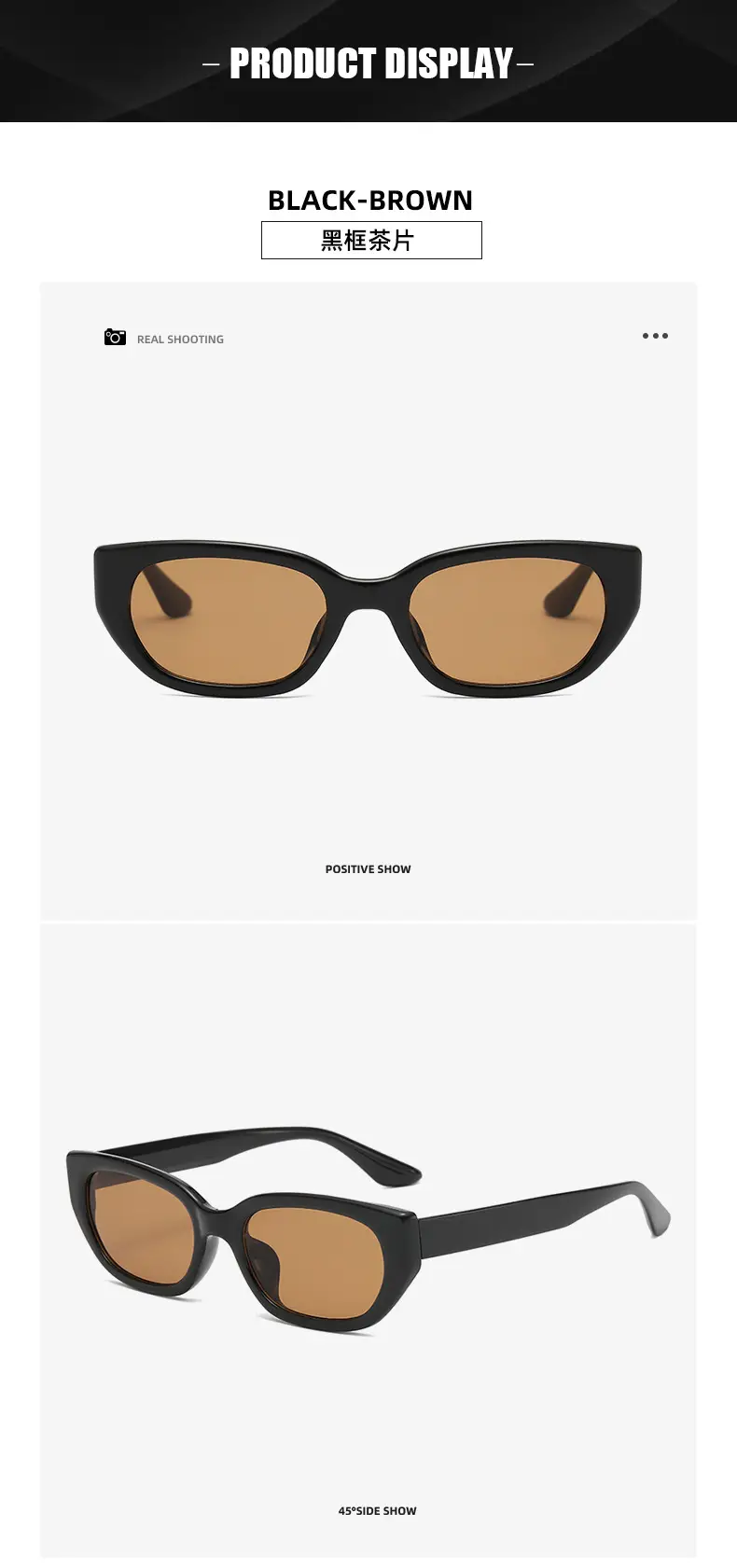 Women's Korean Retro Cat Eye Sunglasses Black — feature 14