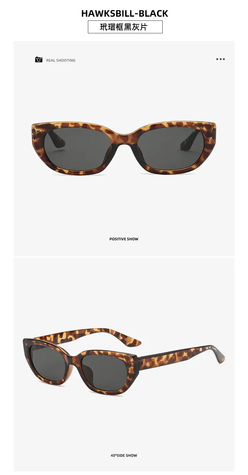 Women's Korean Retro Cat Eye Sunglasses Black — feature 17