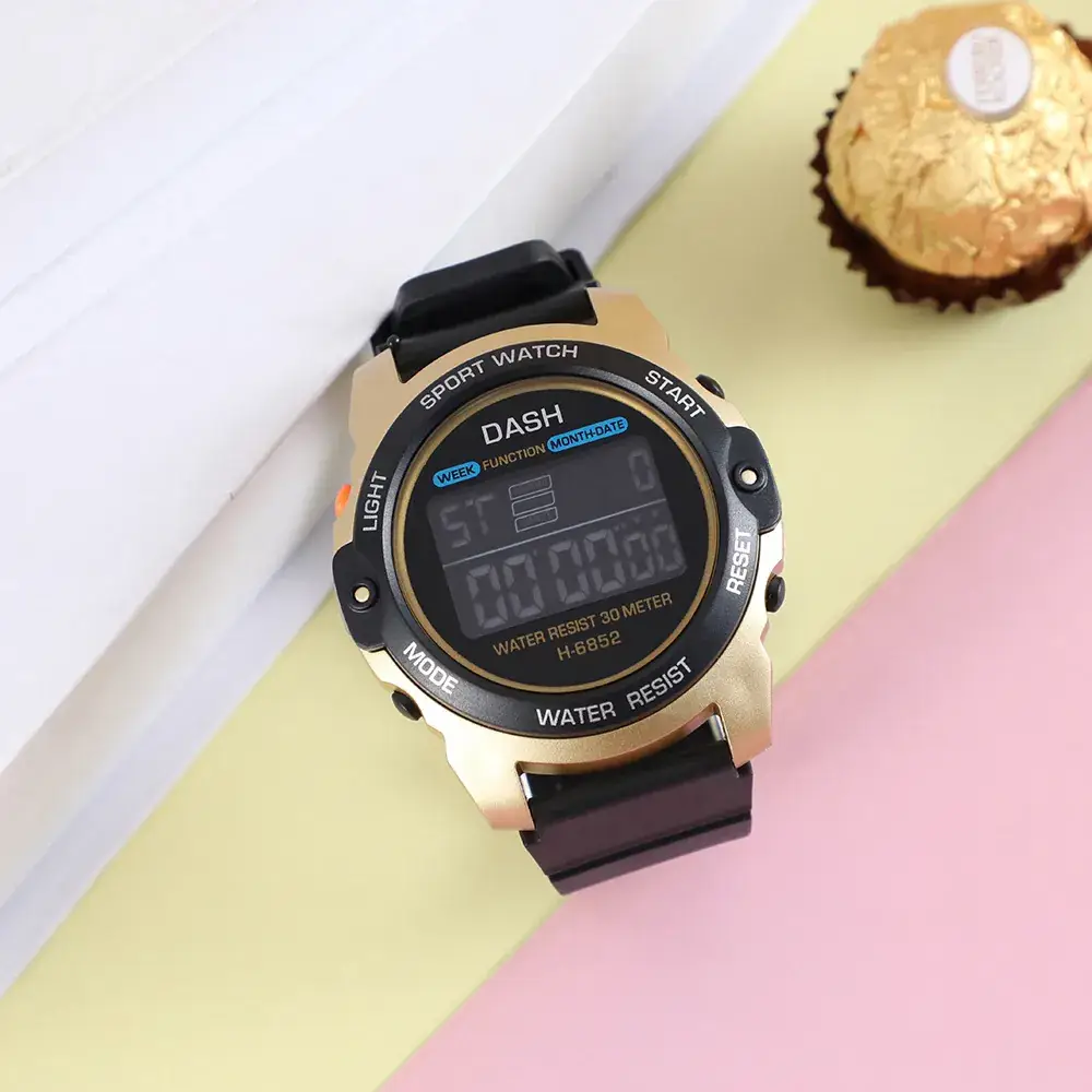 Black Waterproof Digital Watch for Men Women