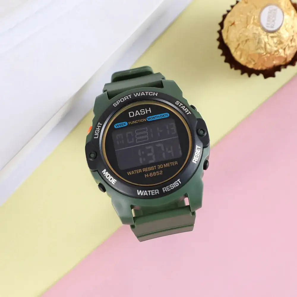 Black Waterproof Digital Watch for Men Women