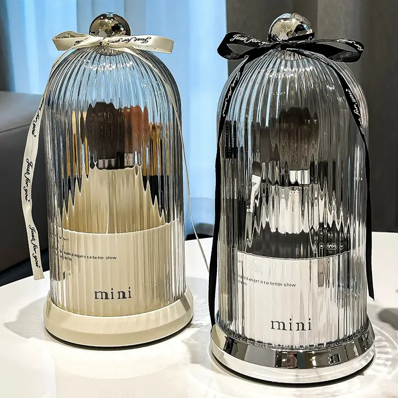 Mini Rotating Dustproof Cosmetic Storage Cylinder with Lid