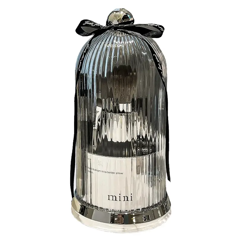 Mini Rotating Dustproof Cosmetic Storage Cylinder with Lid