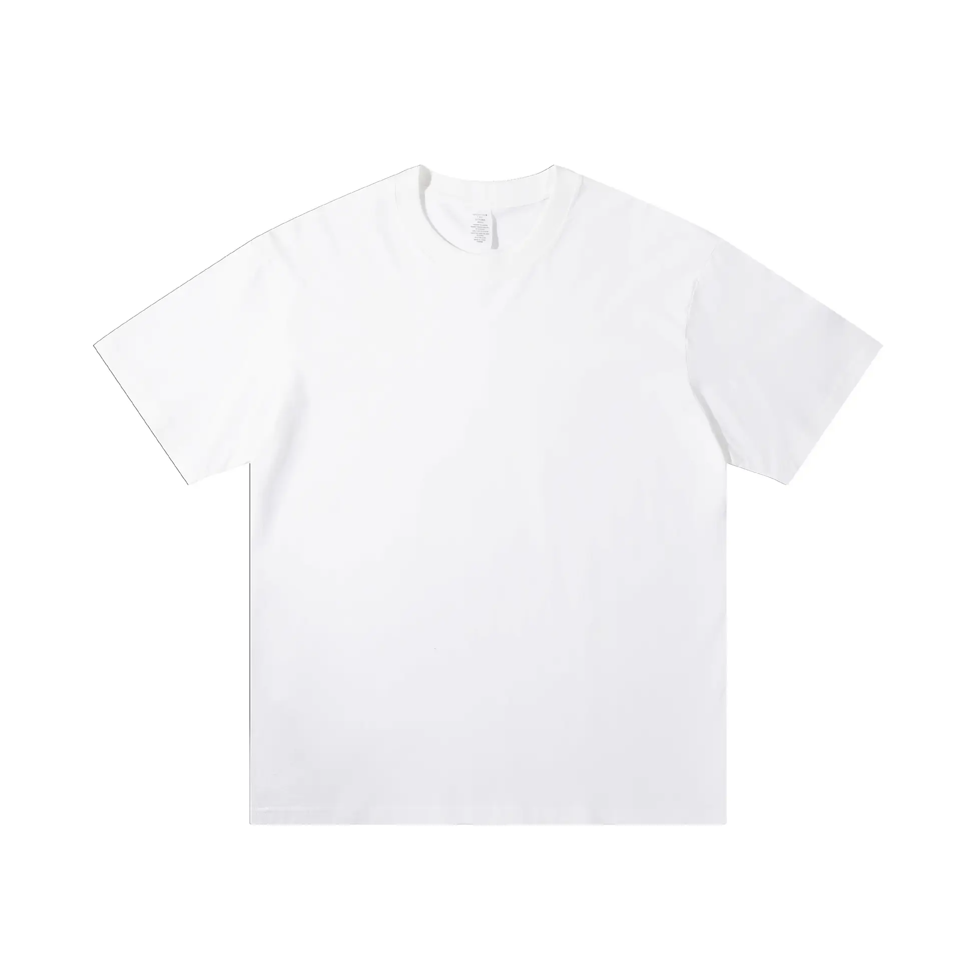 Men's 230g Cotton T-Shirt White Round Neck Loose Fit - Image 8