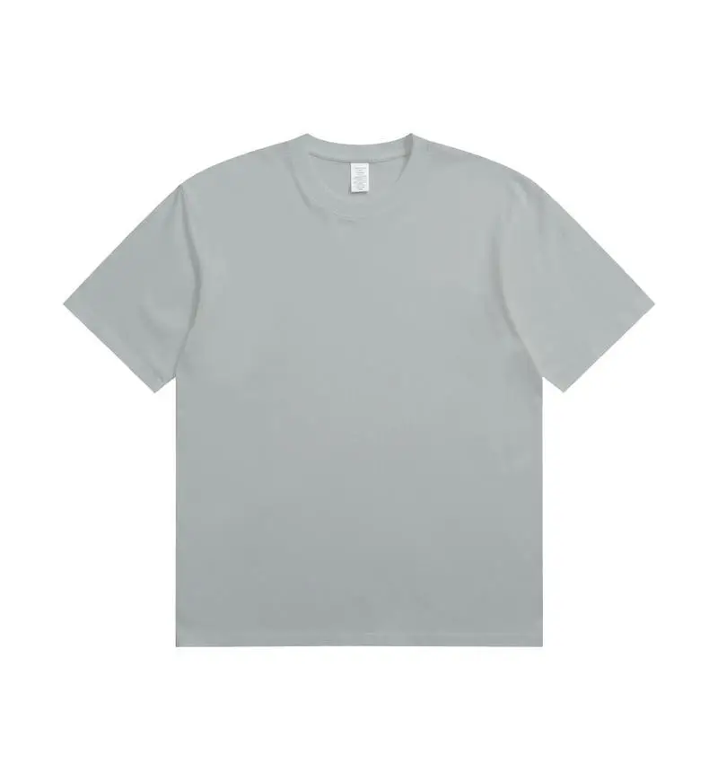 Men's 230g Cotton T-Shirt White Round Neck Loose Fit - Image 59