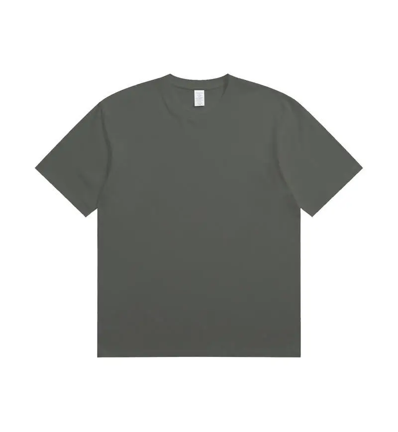 Men's 230g Cotton T-Shirt White Round Neck Loose Fit - Image 61