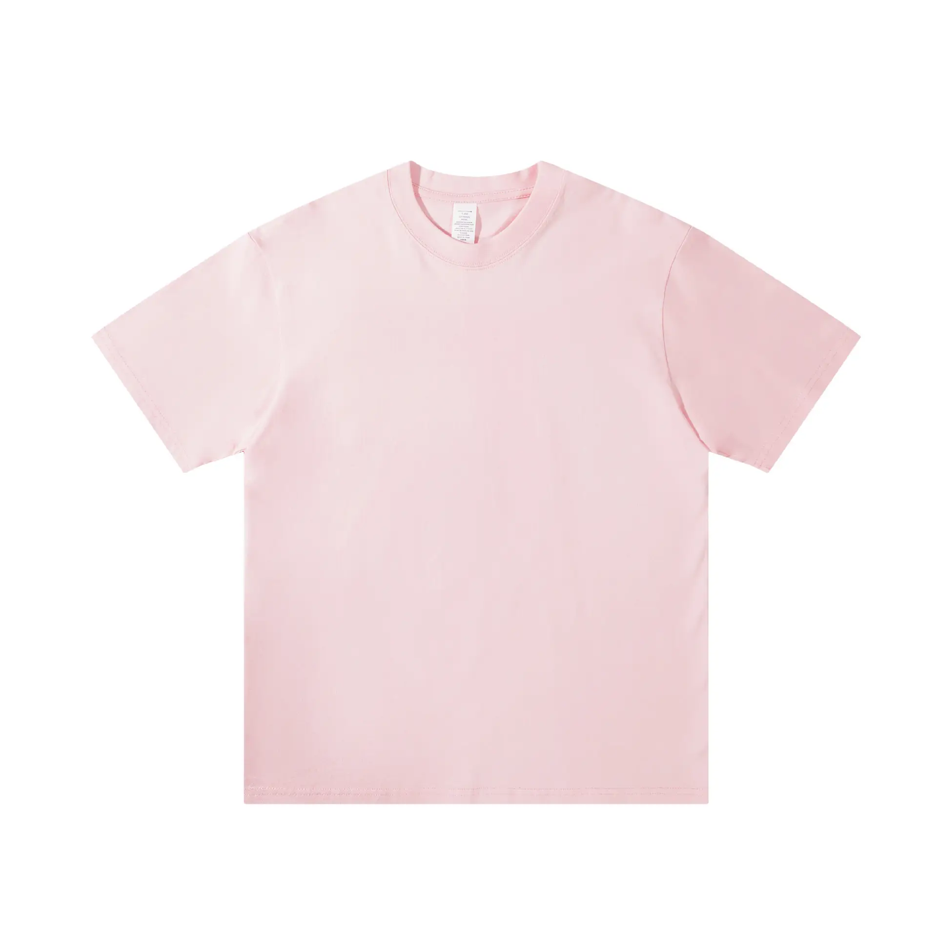 Men's 230g Cotton T-Shirt White Round Neck Loose Fit - Image 24