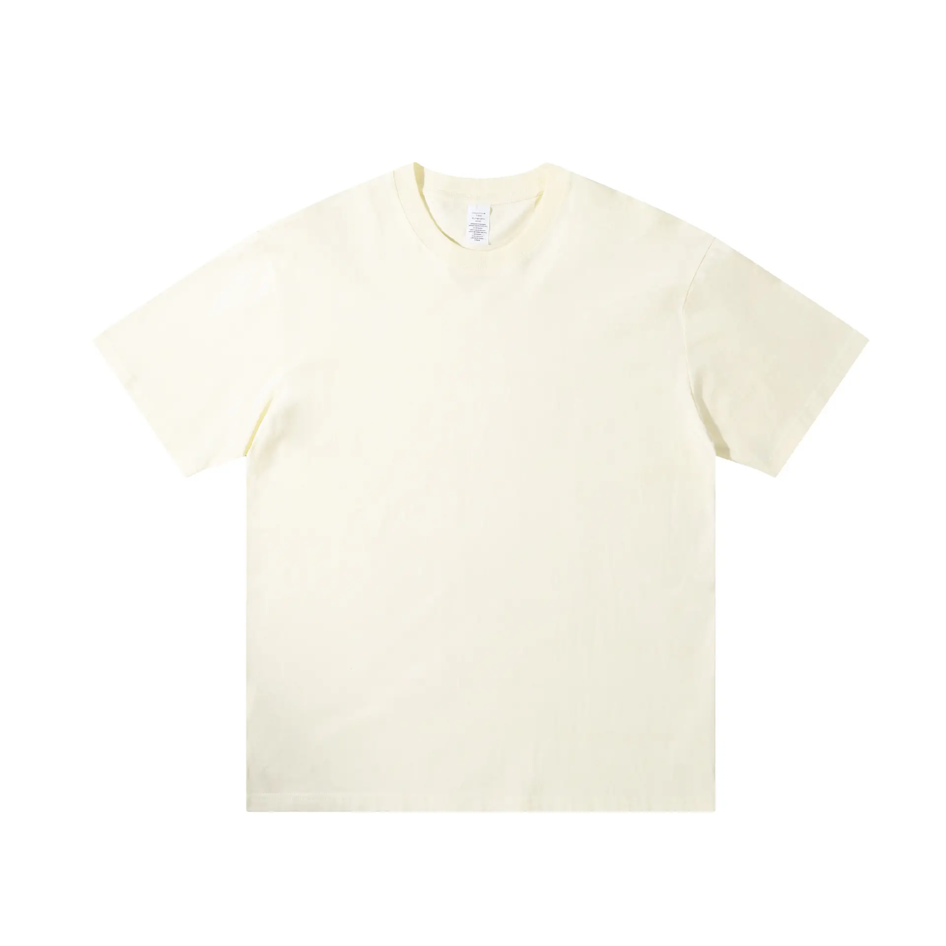 Men's 230g Cotton T-Shirt White Round Neck Loose Fit - Image 36