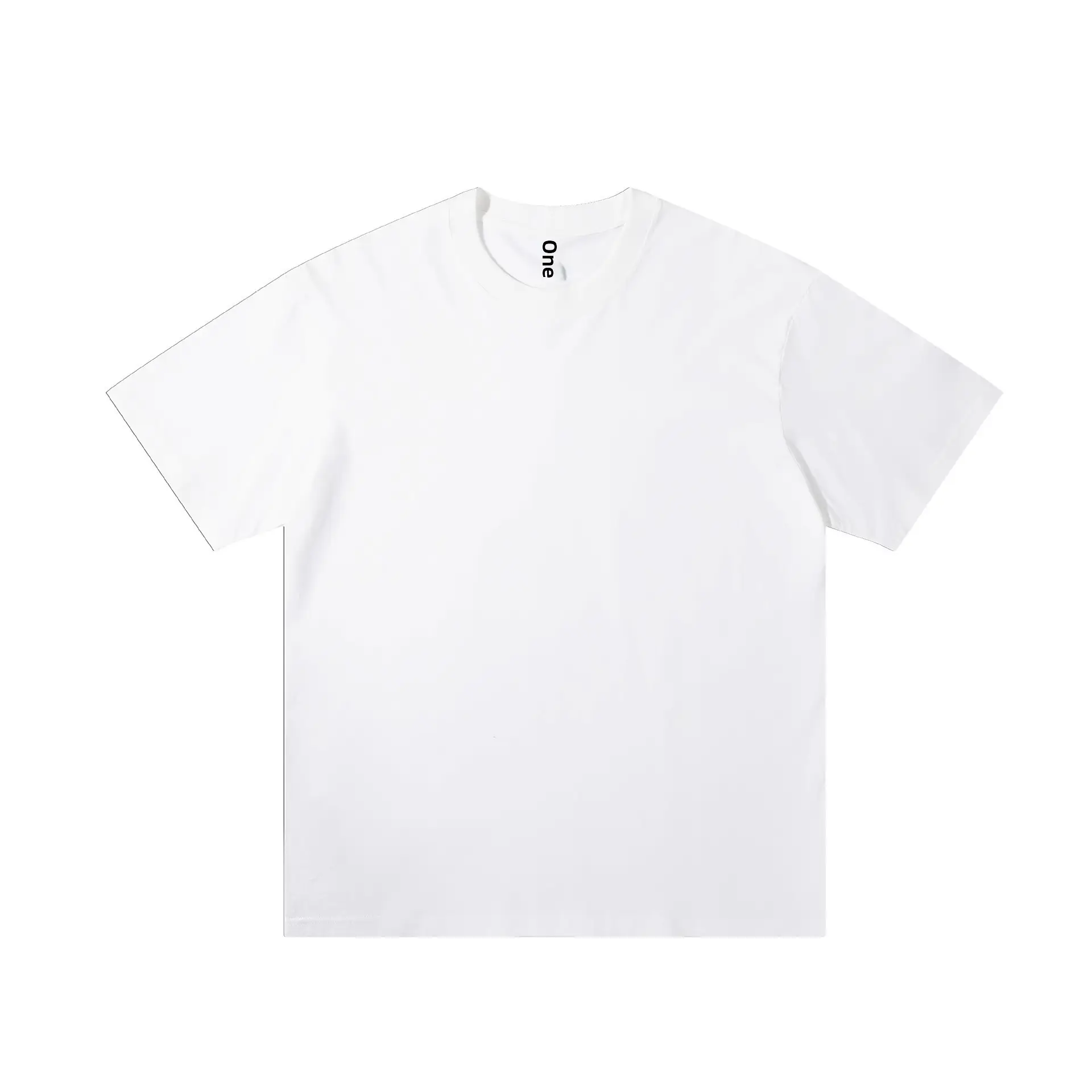 Men's 230g Cotton T-Shirt White Round Neck Loose Fit - Image 4