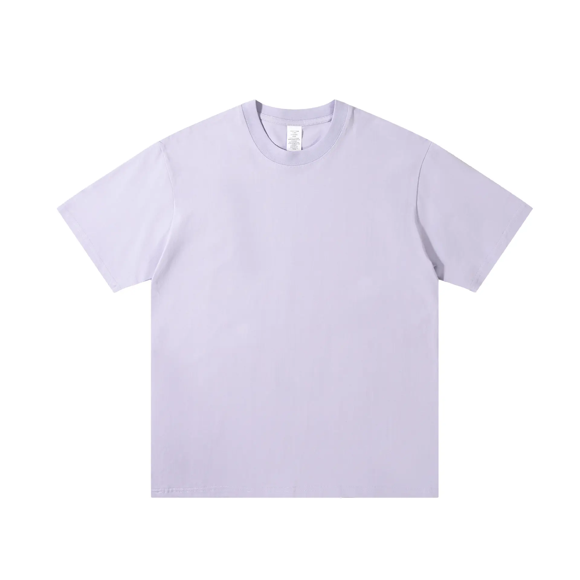 Men's 230g Cotton T-Shirt White Round Neck Loose Fit - Image 25