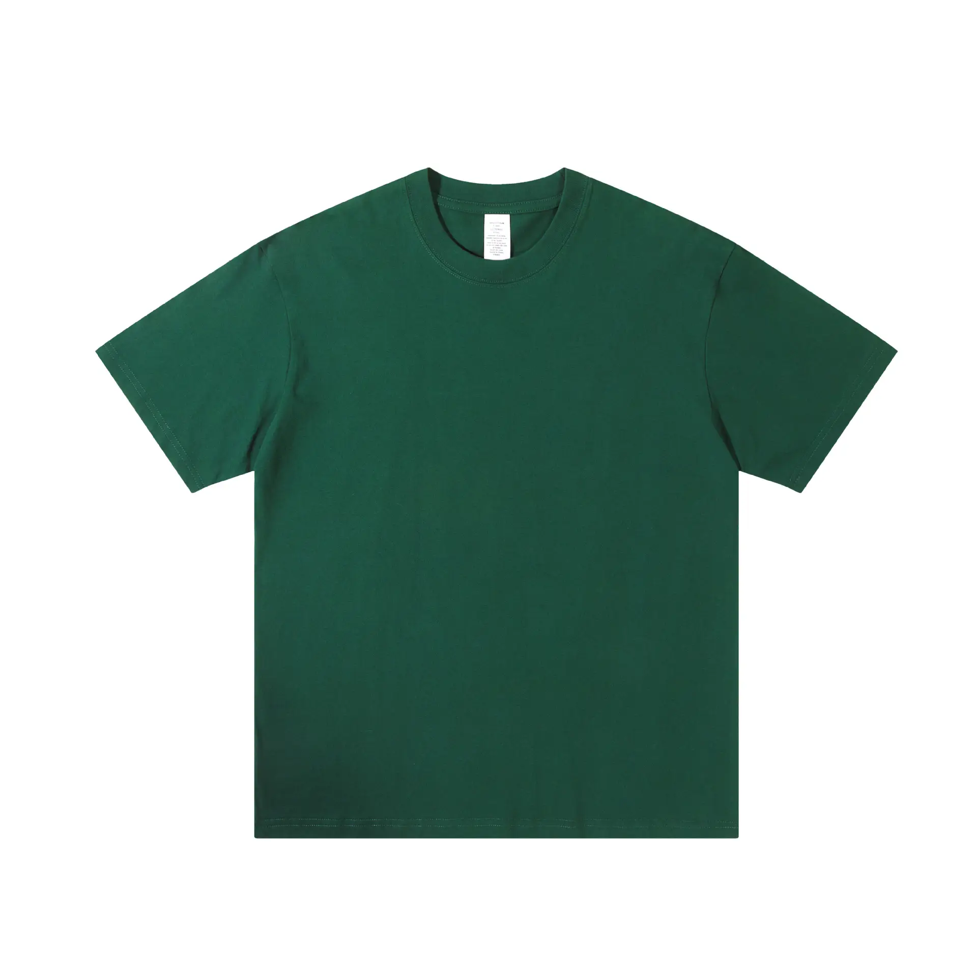 Men's 230g Cotton T-Shirt White Round Neck Loose Fit - Image 37