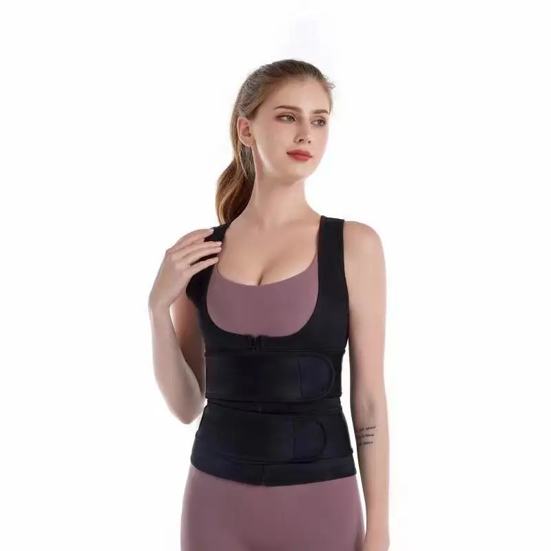 Men Black Waist Trainer with Double Belts for Long-Sitting Comfort - Image 2