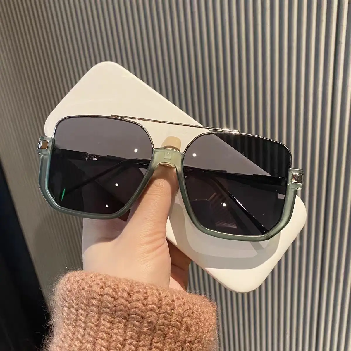 Women Sunglasses 2024 New Style Anti-Uv Large Frame - Image 3