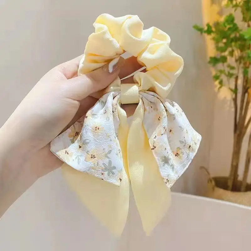 Floral Hair Ring-Cheese Yellow