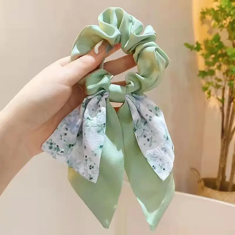 Floral Hair Ring-Mint Green