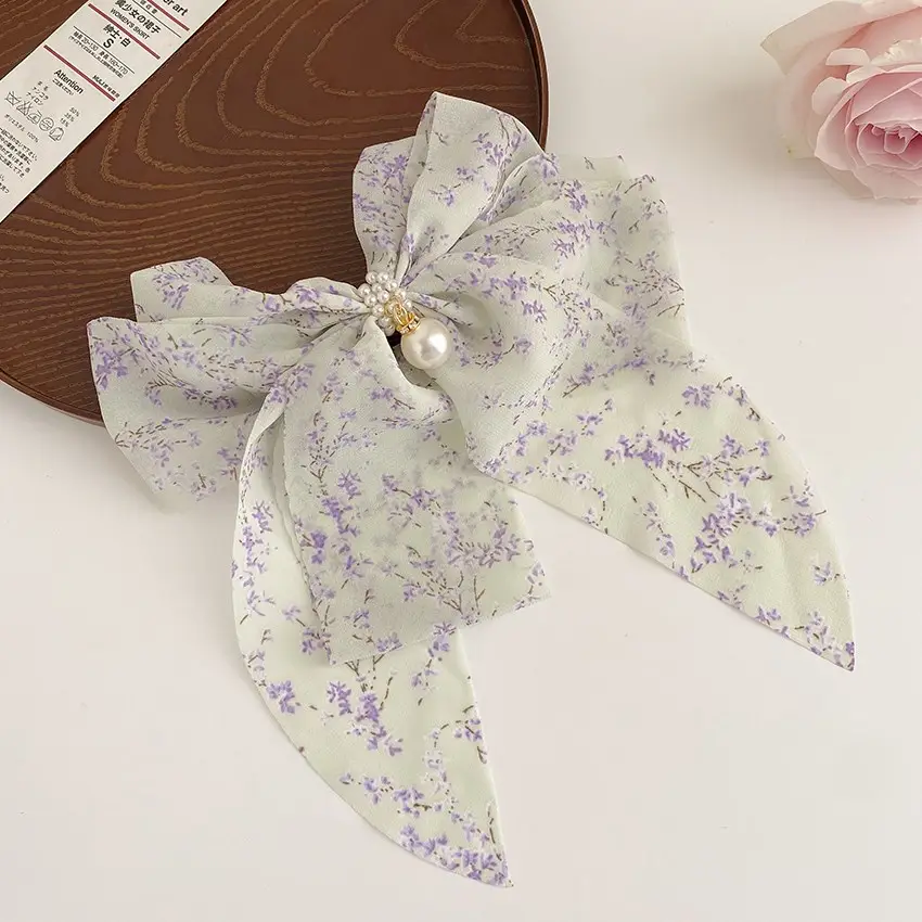 Oversized Bow Hairpin with Pearl Button, Forest Fairy Design - Image 28