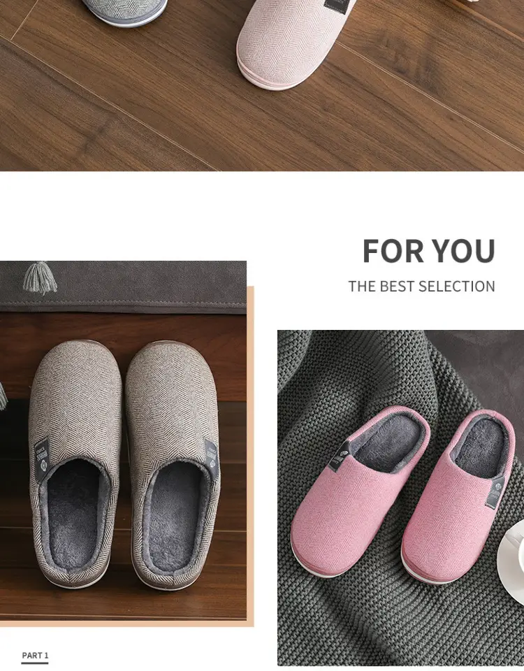 Jialiya Cotton Slippers for Women, Autumn and Winter Indoor Home Use for Couples, Non-Slip, Warm Outer Wear Plush Slippers for Men — feature 16