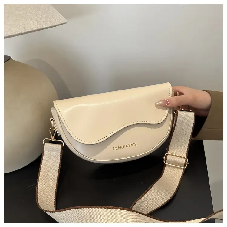 Women's Crossbody Bag Cream PU Leather 2024 Winter - Image 7
