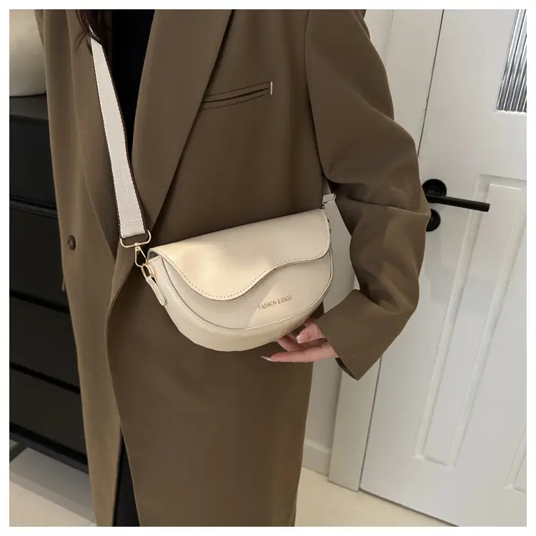 Women's Crossbody Bag Cream PU Leather 2024 Winter — feature 48