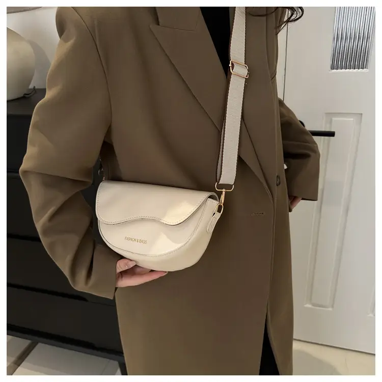 Women's Crossbody Bag Cream PU Leather 2024 Winter — feature 49