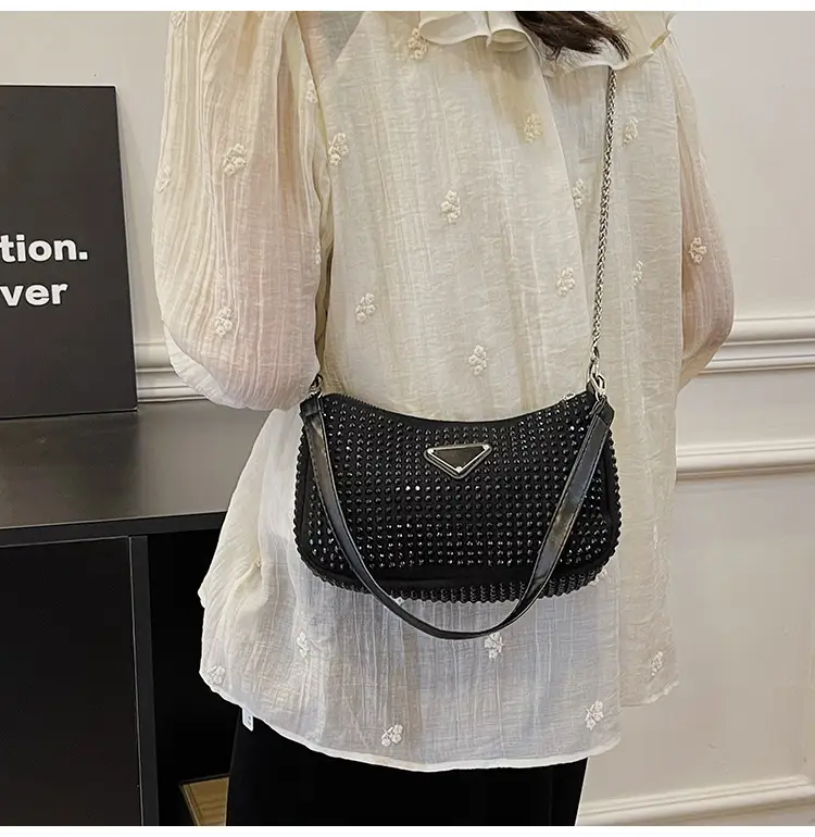 Rhinestone Shoulder Bag Women's Light Luxury 2024 Spring New - Image 4
