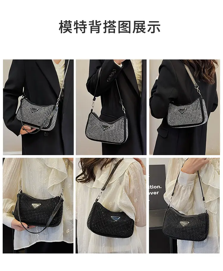 Rhinestone Shoulder Bag Women's Light Luxury 2024 Spring New — feature 12
