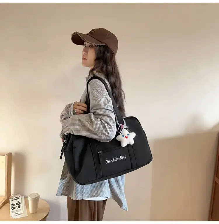 Light Blue Flower Decor Tote Bag for Girls — feature 13
