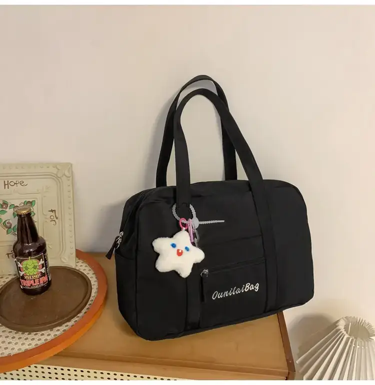 Light Blue Flower Decor Tote Bag for Girls — feature 18
