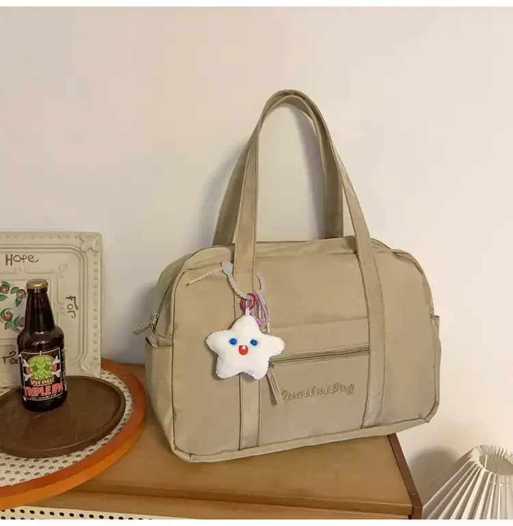 Light Blue Flower Decor Tote Bag for Girls — feature 20