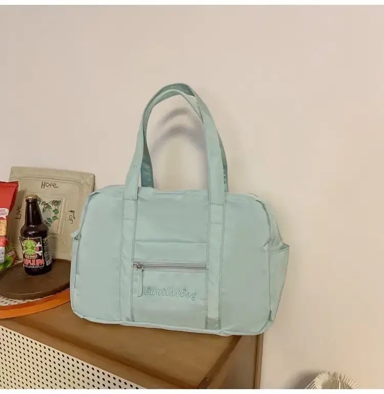 Light Blue Flower Decor Tote Bag for Girls — feature 21