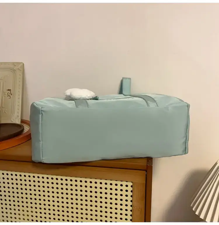 Light Blue Flower Decor Tote Bag for Girls — feature 25