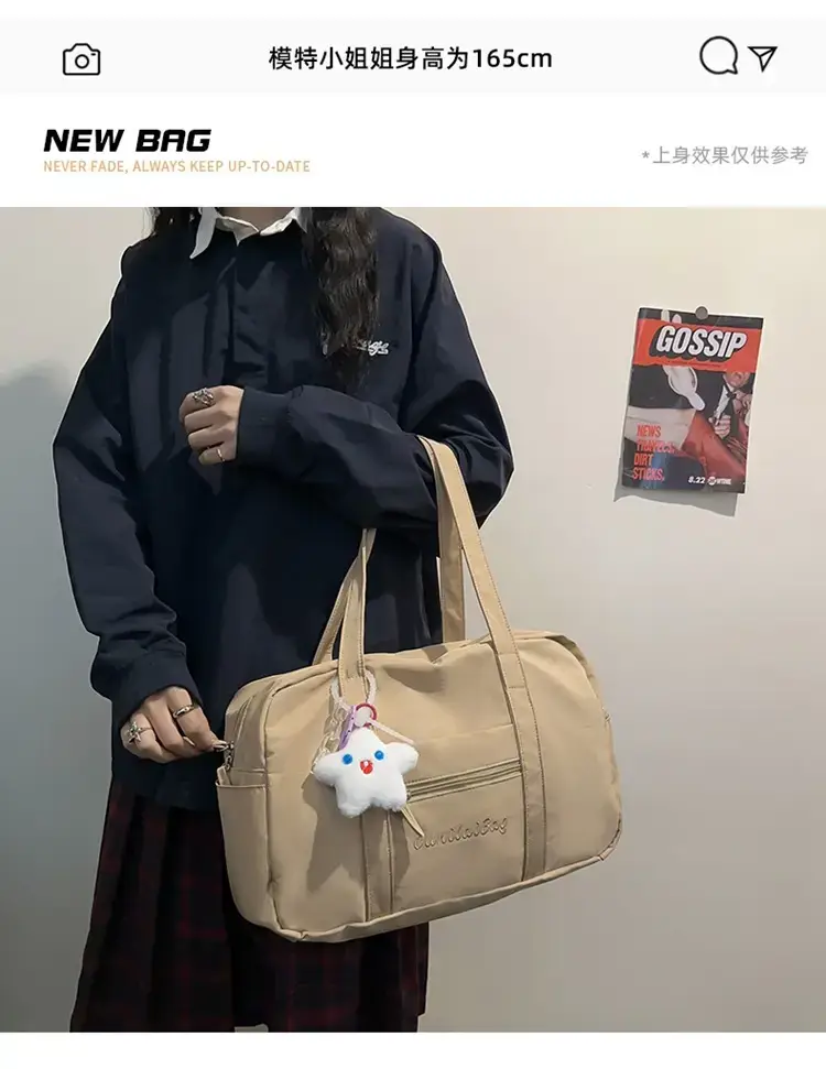Light Blue Flower Decor Tote Bag for Girls — feature 3