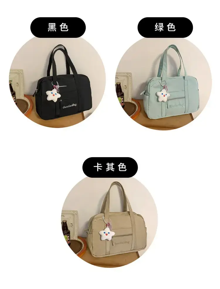 Light Blue Flower Decor Tote Bag for Girls — feature 6