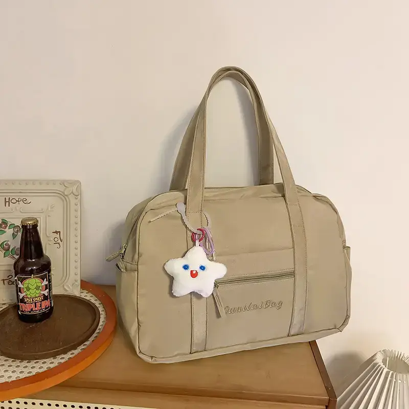 Light Blue Flower Decor Tote Bag for Girls - Image 5