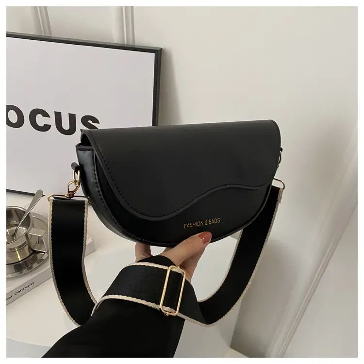 Women's Black Saddle Crossbody Bag with Large Capacity — feature 21