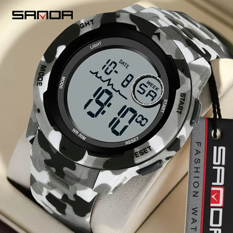 Sanda Camouflage Digital Watch for Men 10:10 - Image 23