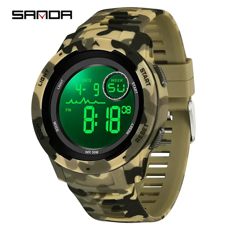 Sanda Camouflage Digital Watch for Men 10:10 - Image 25