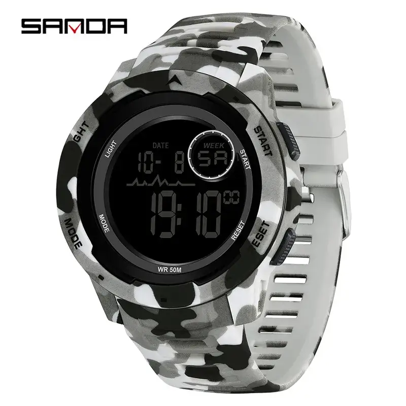 Sanda Camouflage Digital Watch for Men 10:10 - Image 2