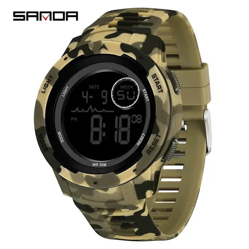 Sanda Camouflage Digital Watch for Men 10:10 - Image 5