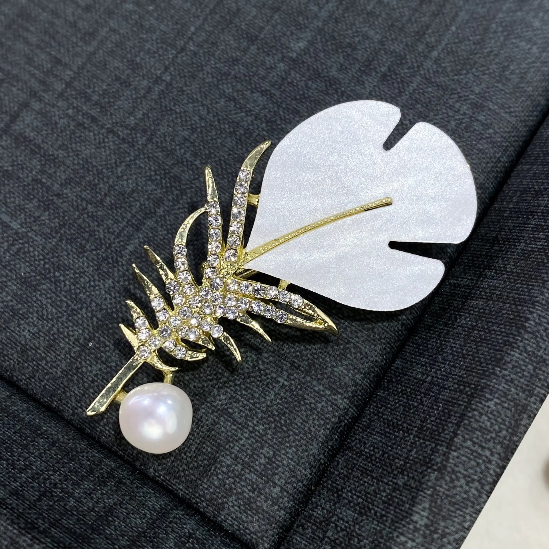 Antique Pearl Butterfly Brooch for Women - Image 3