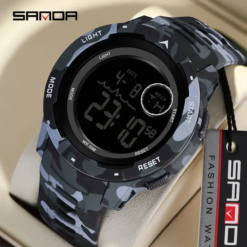 Sanda Military Camouflage Digital Watch for Teens - Image 23