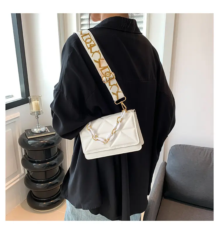2023 Summer Black Nylon Shoulder Bag with Gold Strap — feature 19