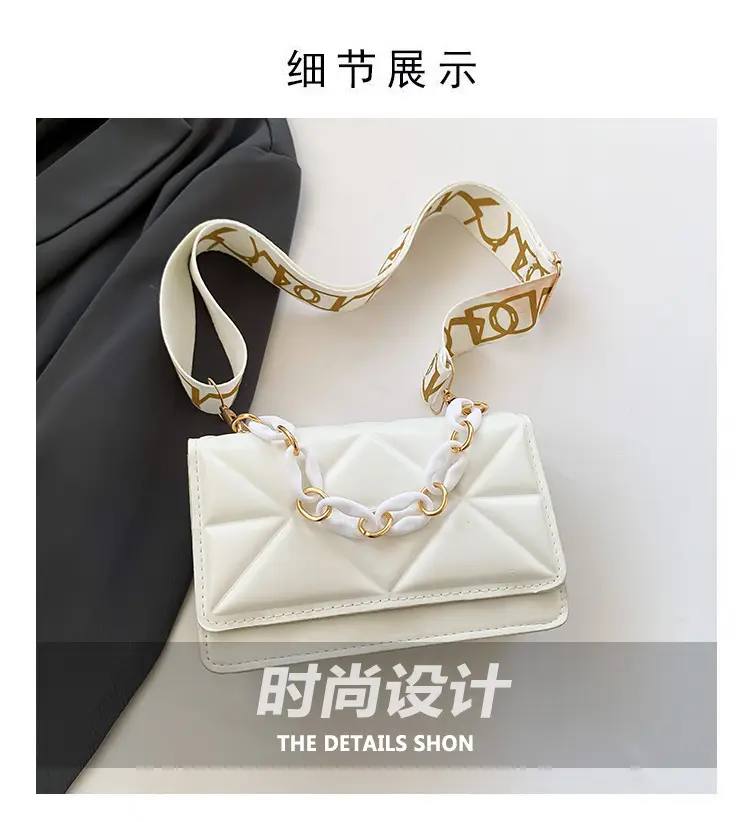 2023 Summer Black Nylon Shoulder Bag with Gold Strap — feature 2